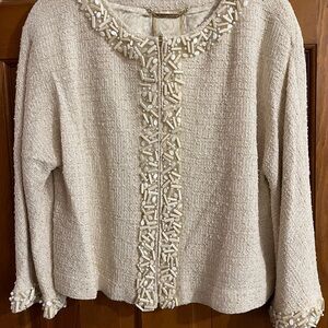 St. John Couture Cream Beaded Blazer
